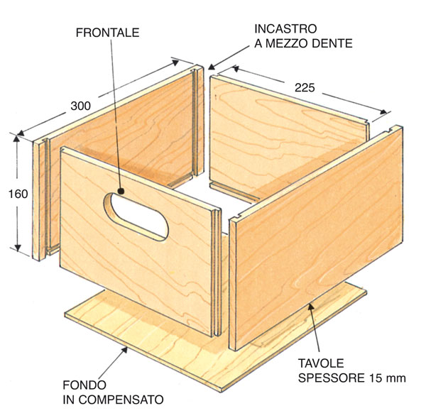 scatoletta in legno disegno